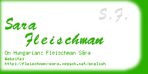 sara fleischman business card